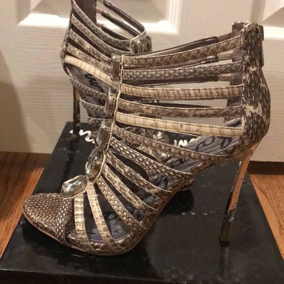 San Edelman Hampton snake print heeels - Picture 2 of 3
